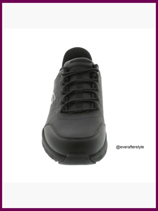 Leather and Synthetic Slip-Resistant Work Shoes with Memory Foam main image 6